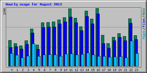 Hourly usage for August 2013