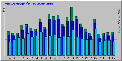 Hourly usage for October 2015