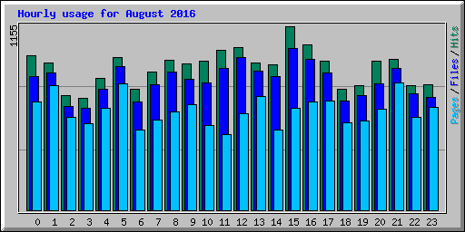 Hourly usage for August 2016