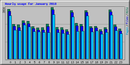 Hourly usage for January 2018