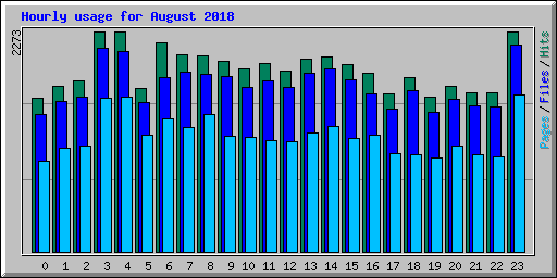 Hourly usage for August 2018