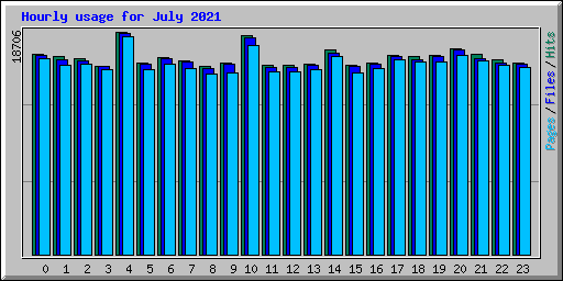 Hourly usage for July 2021